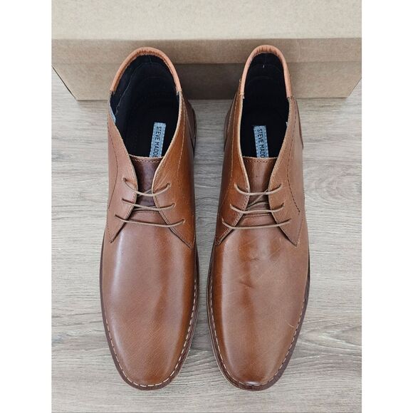 Steve Madden Men\'s Harken Leather Chukka Boots Cognac Size 16 main image 6